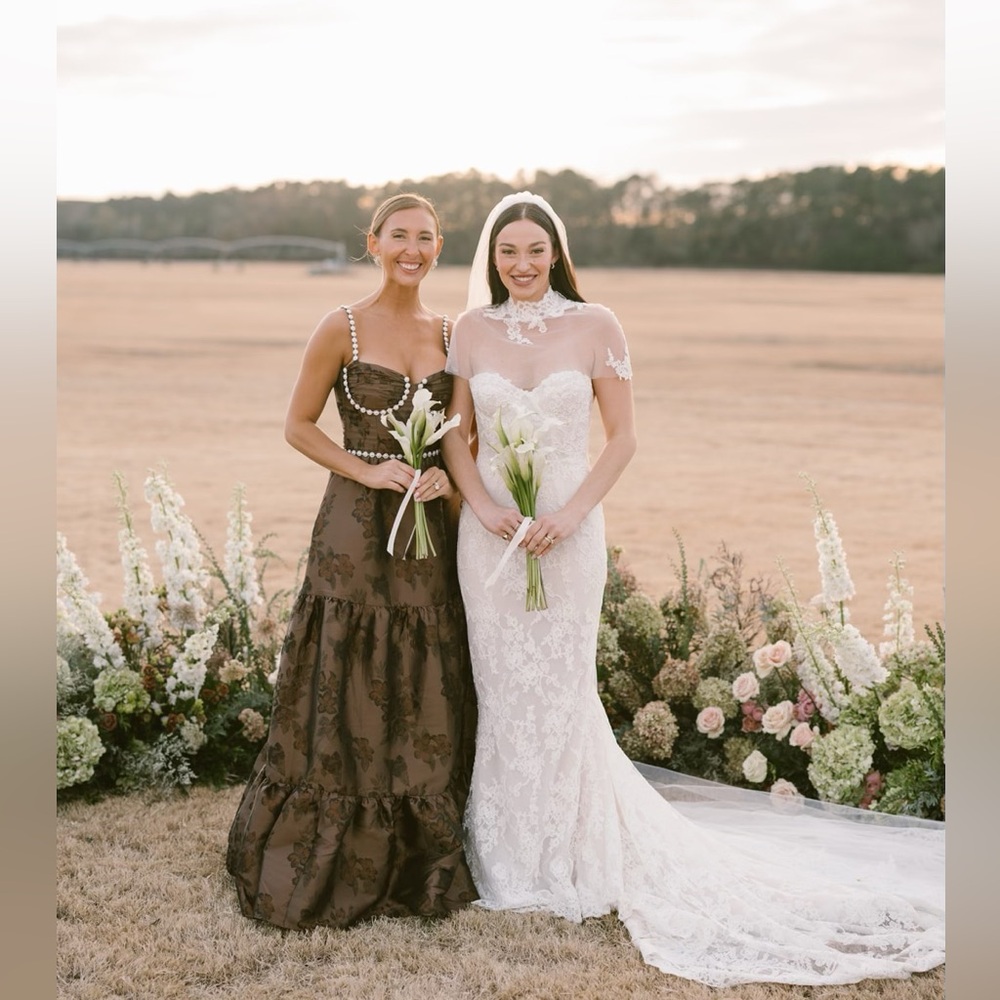 V. Chapman Chocolate Floral Gown